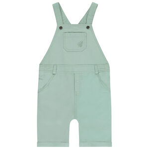Salopette courte en toile + poche plaquée pour bébé garçon 