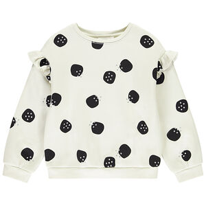 Sweat semi-oversize avec pois et volants pour fille 
