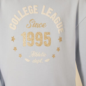 Robe sweat manches longues puff print College pour fille 