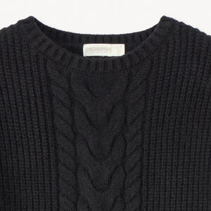 Pull oversize en tricot torsadé uni pour fille 