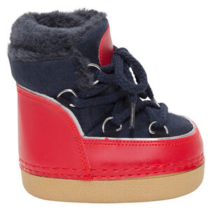 Après-ski bicolores avec intérieur en sherpa 