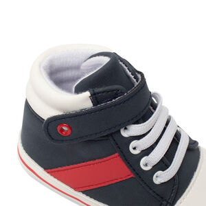 Baskets montantes en toile empiècements contrastés pour bébé garçon 