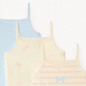 Lot de 3 débardeurs à bretelles fantaisie pour fille 