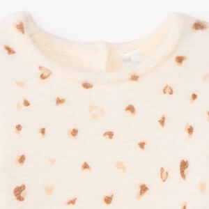 Pull manches longues pelucheux imprimé léopard pour bébé fille  