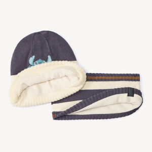 Set bonnet + snood en tricot Stitch Disney pour bébé garçon 