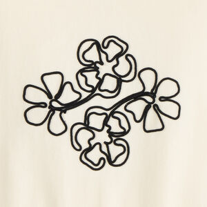 Sweat fille en molleton avec fleurs en cording 