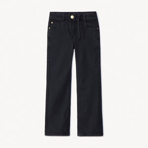 Jean large uni avec cordon pour fille 