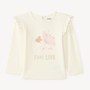 T-shirt manches longues bébé fille appliqué fantaisie 