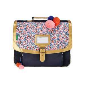 Cartable Antonia bleu avec imprimé floral 38 cm 