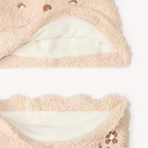 Ensemble bonnet et snood en sherpa bébé fille 