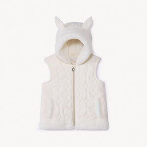 Doudoune sans manches à capuche ludique pour bébé fille 