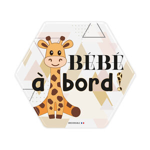 Adhésif de voiture bébé à bord Girafe 