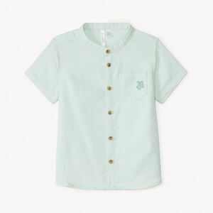 Chemise manches courtes col mao avec broderie animaux pour bébé garçon 