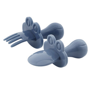 Lot de 2 couverts ergonomiques montessori Yummix - Bleu 