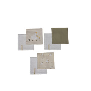 Lot de 6 lingettes lavables 12 x 12 cm en coton La Vie à la Ferme 