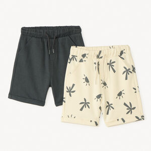 Lot de 2 bermudas en molleton fantaisie pour bébé garçon 