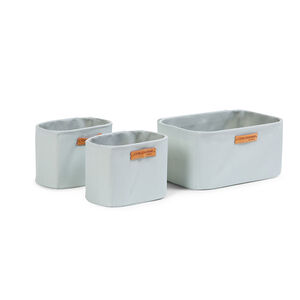 Set de 3 paniers de rangement à suspendre - Gris Clair  