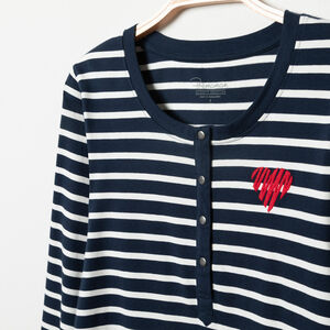 T-shirt manches longues homewear de grossesse rayé 