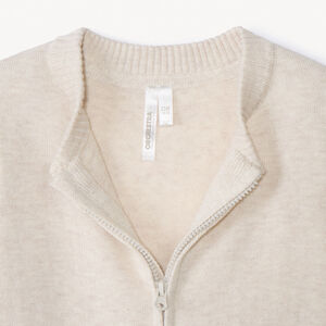 Gilet en tricot uni avec col teddy pour bébé garçon 