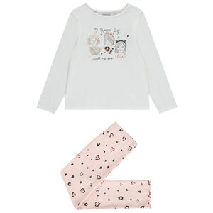 Pyjama 2 pièces en jersey imprimé tacheté pour fille 