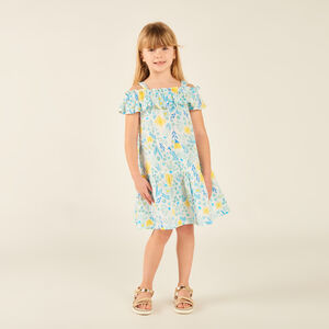 Robe à bretelles imprimée fantaisie printanière pour fille 