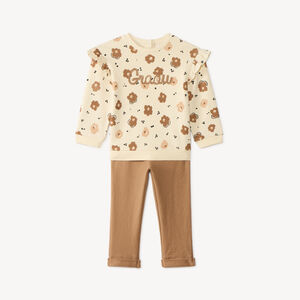 Ensemble jogging imprimé fleurs pour bébé fille 