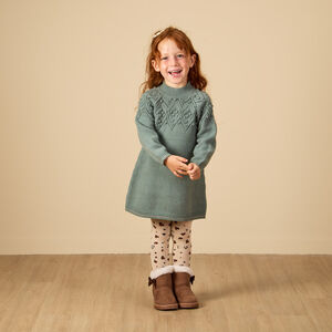 Robe manches longues en tricot uni pour bébé fille 