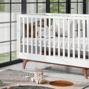 Lit bébé évolutif 70 x 140 cm Mid II blanc/noix 