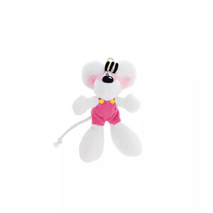 Porte-clé peluche Diddl en salopette rose 15cm 