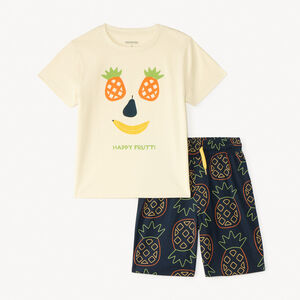 Set de pyjama 2 pièces t-shirt + short imprimé ananas pour garçon 