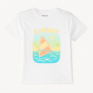 T-shirt manches courtes uni print estival fantaisie pour garçon 