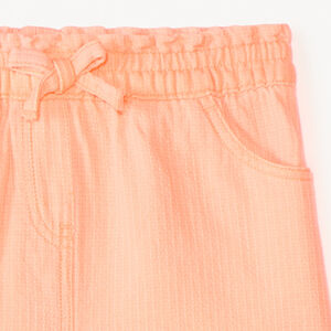 Short en toile coloris uni pour bébé fille 