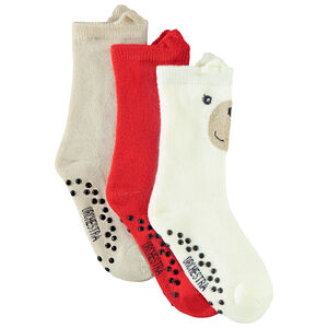 Lot de 3 paires de chaussettes hautes antidérapantes pour bébé fille 