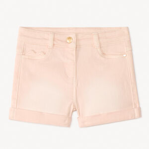 Short uni effet denim avec poche cœur pour bébé fille 