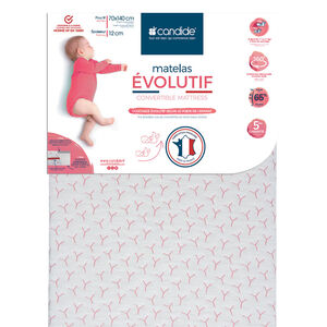 Matelas évolutif 70x140x12cm - Blanc 