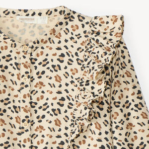 Chemise manches longues fille imprimé léopard 