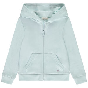 Gilet uni en molleton avec poches + capuche pour fille 