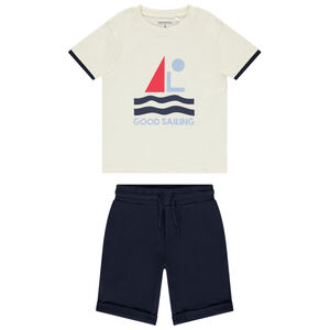 Ensemble t-shirt + bermuda en piqué fantaisie pour garçon  