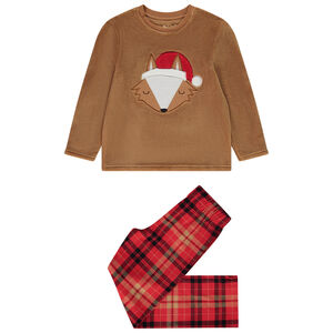 Pyjama 2 pièces patch renard de Noël pour garçon 