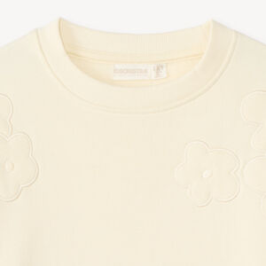 Sweat en molleton broderie fleurie pour fille 