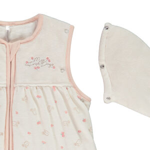 Turbulette en velours imprimé oiseaux TOG 3 pour bébé fille 