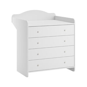 Commode 4 tiroirs avec plan à langer Megève blanc 