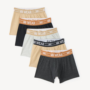 Lot de 5 boxers uni garçon 