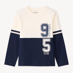 T-shirt manches longues effet colorblock fantaisie pour garçon  