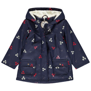 Parka gomme doublée imprimé fleurs pour bébé fille 