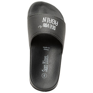 Mules à bride noire et texte printé pour garçon 