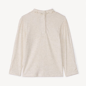 Sous-pull côtelé et scintillant à col roulé pour bébé fille 