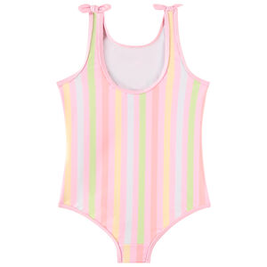 Maillot de bain 1 pièce à rayures et nœuds fantaisie fille 