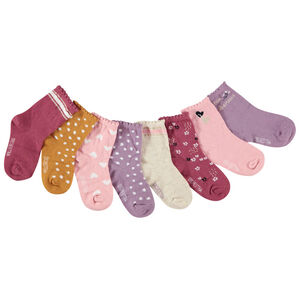 Lot de 8 paires de chaussettes colorées et imprimées pour bébé fille 