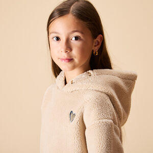 Robe manches longues en sherpa effet mouton pour fille 